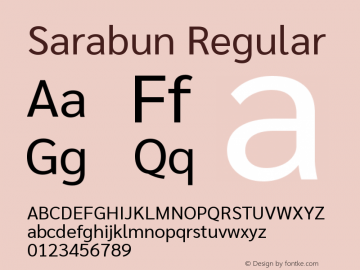 Sarabun Regular Version 1.000; ttfautohint (v1.6) Font Sample
