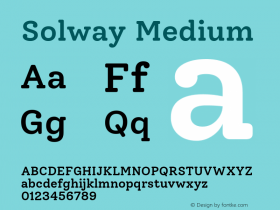 Solway Medium Version 1.000; ttfautohint (v1.8) Font Sample