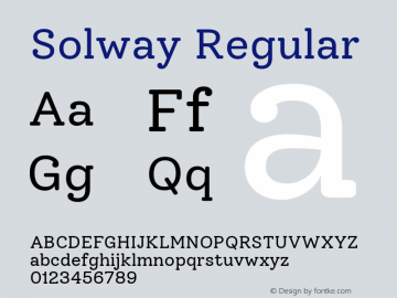 Solway Regular Version 1.000; ttfautohint (v1.8)图片样张