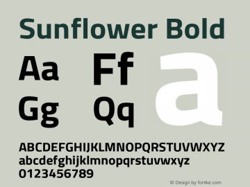 Sunflower Bold Version 1.00 Font Sample