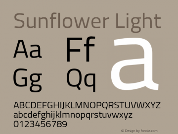 Sunflower Light Version 1.00 Font Sample