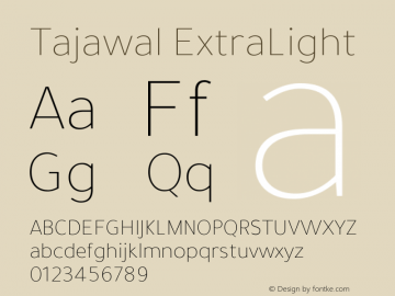 Tajawal ExtraLight Version 1.700图片样张