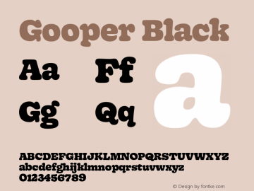 Gooper-Black Version 0.002;PS 000.002;hotconv 1.0.88;makeotf.lib2.5.64775 Font Sample