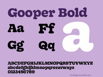 Gooper-Bold Version 0.002;PS 000.002;hotconv 1.0.88;makeotf.lib2.5.64775图片样张