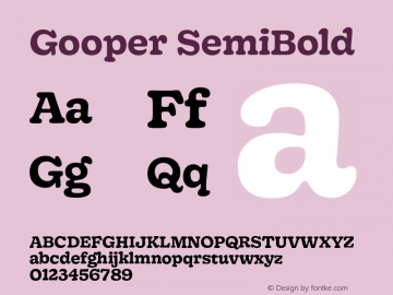 Gooper-SemiBold Version 0.002;PS 000.002;hotconv 1.0.88;makeotf.lib2.5.64775 Font Sample