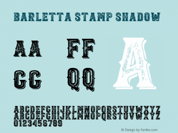 Barletta Stamp Shadow Version 1.002;Fontself Maker 3.1.1 Font Sample