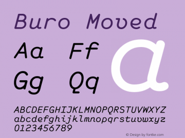 Buro-Moved Version 1.000;PS 001.000;hotconv 1.0.88;makeotf.lib2.5.64775 Font Sample