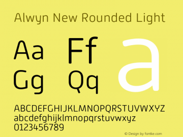 AlwynNewRounded-Light Version 1.000 Font Sample
