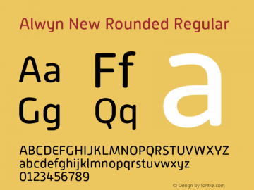 AlwynNewRounded-Regular Version 1.000 Font Sample