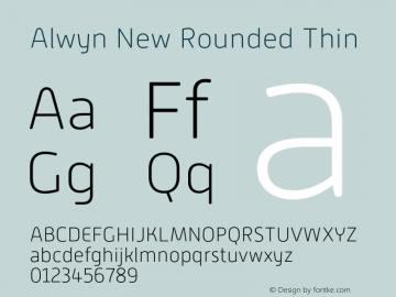 AlwynNewRounded-Thin Version 1.000 Font Sample