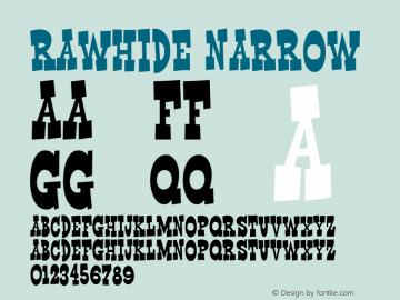 Rawhide Narrow Version 3.000 | wf-rip DC20170315 Font Sample