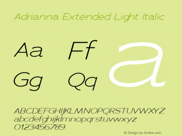 AdriannaExtended-LightItalic Version 3.002图片样张