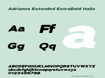 AdriannaExtended-ExtraBoldItalic Version 3.001图片样张