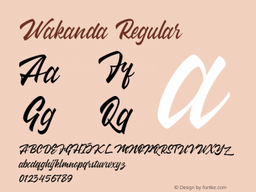 Wakanda Version 1.006;Fontself Maker 2.2.1图片样张