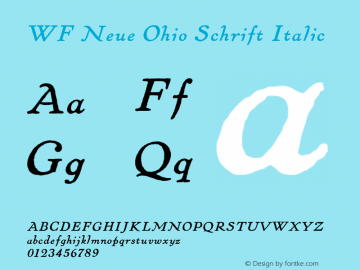 WF Neue Ohio Schrift Italic Version 1.000 Font Sample