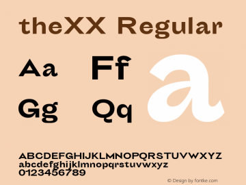 theXX Regular Version 3.001 Font Sample