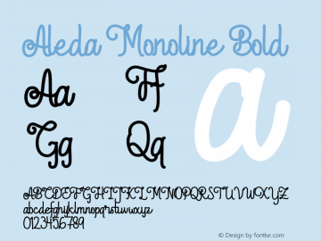 Aleda Monoline Bold Version 1.002;Fontself Maker 3.1.2图片样张