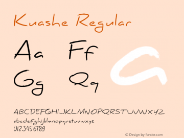Kuashe Regular Version 1.000图片样张