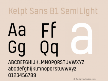 Kelpt Sans B1 SemiLight Version 1.000;YWFTv17图片样张