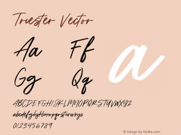 Triester Font Triester Vector Font Triestervector Font Triester Vector Version 1 002 Fontself Maker 3 1 2 Font Otf Font Uncategorized Font Fontke Com