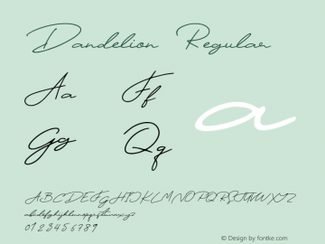 Dandelion Regular Version 1.000;PS 001.000;hotconv 1.0.88;makeotf.lib2.5.64775图片样张