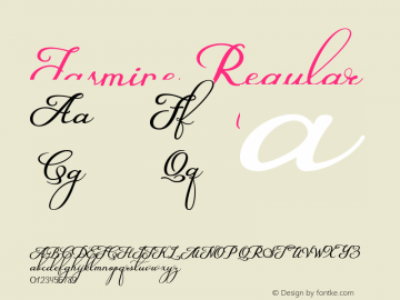 Jasmine Regular Version 1.000;PS 001.000;hotconv 1.0.88;makeotf.lib2.5.64775 Font Sample