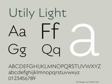 Utily Light Version 0.000;hotconv 1.0.109;makeotfexe 2.5.65596 Font Sample