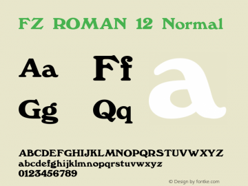 FZ ROMAN 12 Normal 1.0 Wed Apr 27 13:48:54 1994 Font Sample