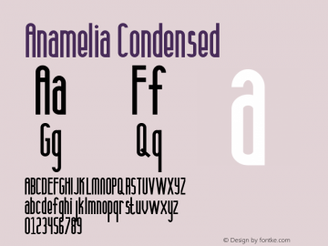 Anamelia Condensed Version 1.011;Fontself Maker 3.1.2图片样张