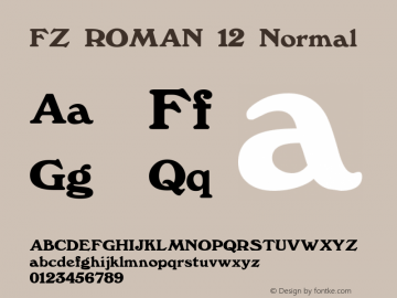 FZ ROMAN 12 Normal 1.0 Wed Jan 26 21:59:34 1994 Font Sample