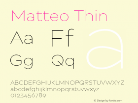 Matteo Thin Version 1.0 Font Sample