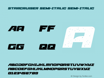 Starcruiser Semi-Italic Version 1.0; 2019图片样张