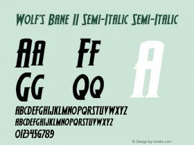 Wolf's Bane II Semi-Italic Version 2.1; 2019图片样张