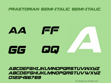 Praetorian Semi-Italic Version 1.1; 2019图片样张