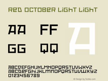 Red October Light Version 1.004 2016 Font Sample