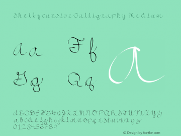 ShelbycursiveCalligraphy Medium Version 001.000 Font Sample