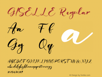 GISELLE Version 1.00;May 28, 2019;FontCreator 11.5.0.2430 64-bit Font Sample