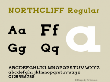 NORTHCLIFF Version 1.003;Fontself Maker 3.1.2 Font Sample