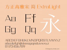 方正高雅宋 简 ExtraLight  Font Sample