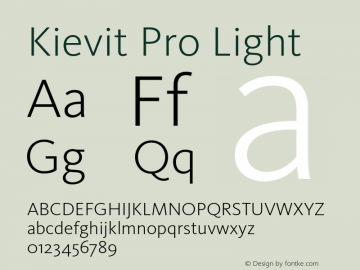 KievitPro-Light Version 7.504; 2005; Build 1025图片样张