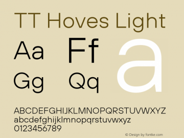 TTHoves-Light Version 1.000 Font Sample