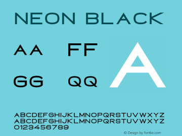 Neon Black Version 1.000;PS 001.000;hotconv 1.0.88;makeotf.lib2.5.64775 Font Sample