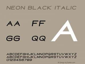 Neon Black Italic Version 1.000 Font Sample