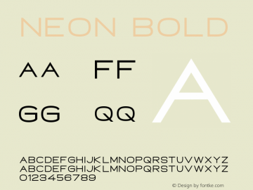 Neon Bold Version 1.000 Font Sample