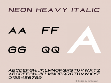 Neon Heavy Italic Version 1.000图片样张