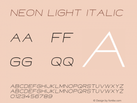 Neon Light Italic Version 1.000;PS 001.000;hotconv 1.0.88;makeotf.lib2.5.64775图片样张