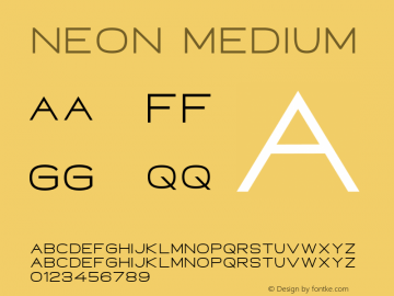 Neon Medium Version 1.000 Font Sample