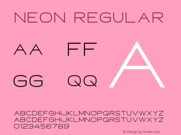 Neon Regular Version 1.000 Font Sample