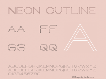 Neon Outline Version 1.000 Font Sample