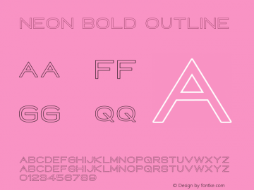 Neon Bold Outline Version 1.000 Font Sample